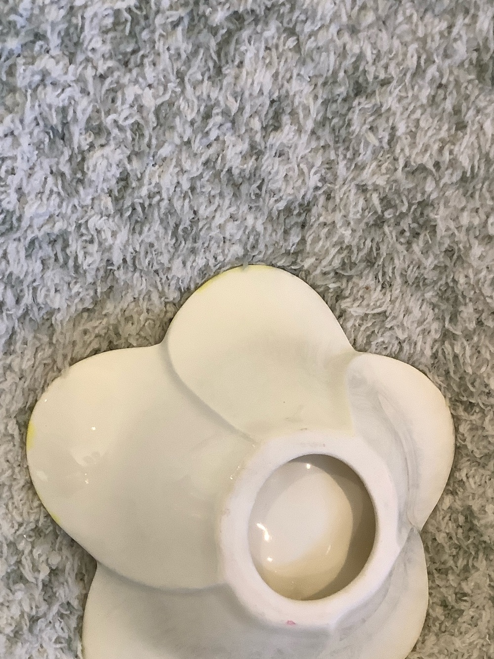 Yellow and White Tropical Plumeria Flower Shaped Decorative Dish or Soap Dish HC - Picture 5 of 13